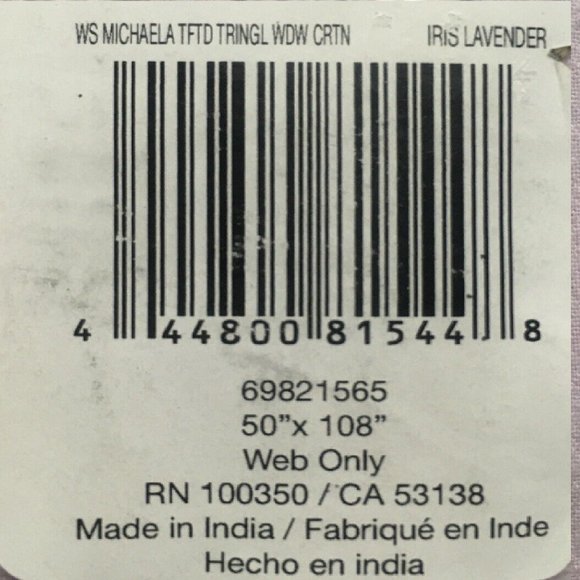 2 new IRIS LAVENDER Wild Sage Tufted Triangle 108x50" Rod Pocket Window Curtains - Picture 4 of 5